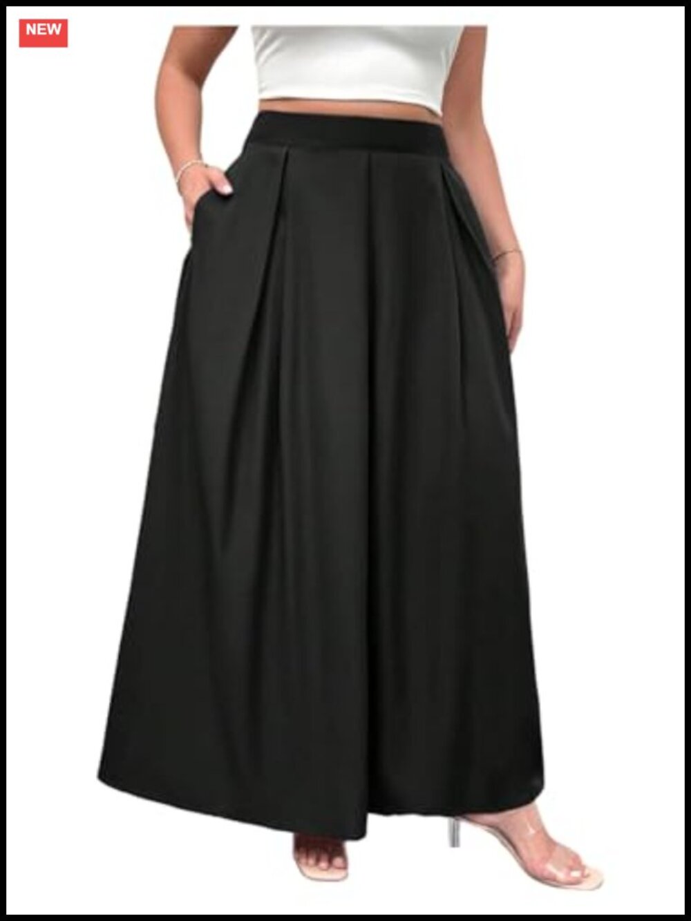 Plus Size Maxi Skirt Pleated High Waisted Chiffon Long Skirt